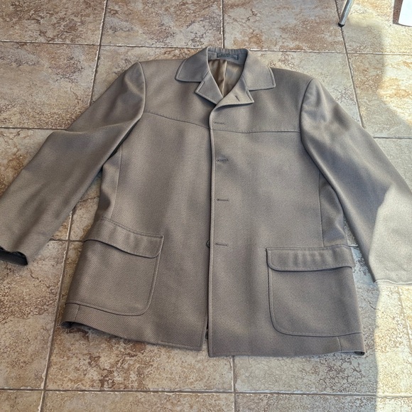 Men's Beige Wool Jacket Large - Picture 1 of 5